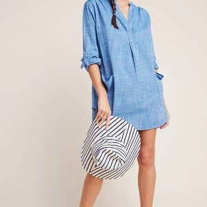 Seafolly Boyfriend Beach Coverup Shirt 100% Cotton Anthropologie